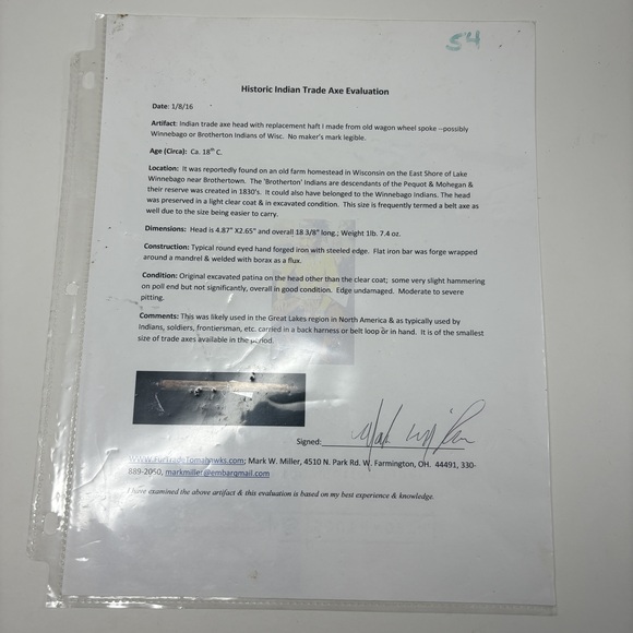 Antique Native American Tomahawk Trade Axe Hand Forged 18in‎ Great Lakes Indian - Picture 10 of 13